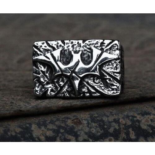 Dropshipping Gothic Bat Ring Fashion Stainless Steel Jewelry Stylish Festival Cosplay Gift Accessories Punk Rock For Man OSR611