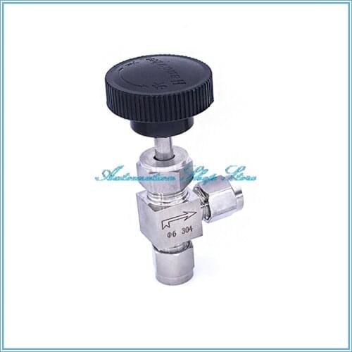 Adjustable Right Angle needle valve OD6 8 10mm 1/4 3/8 tube stainless steel 304 high pressure acid proof straight card set crane
