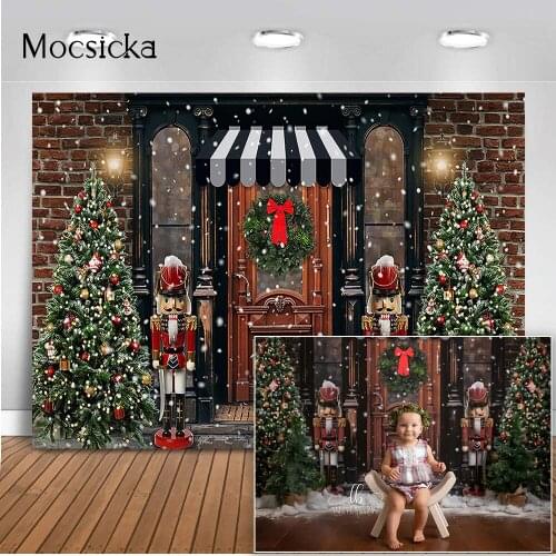 Christmas toy backdrop store outdoor photography background Christmas tree background for photo booth background studio prop