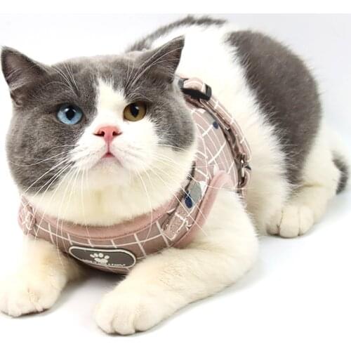 Dog Harness with Leash Summer Small Medium Pet Adjustable Reflective Vest Walking Lead Puppy Polyester Cotton Mesh Metal Buckle