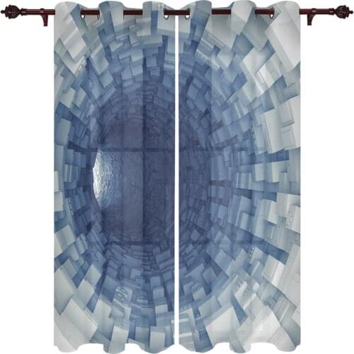 Outdoor Curtains Tunnel Block Stone Brick Living Room Kitchen Curtain Drape For Patio Garden Gazebo Yard Valance Cutains