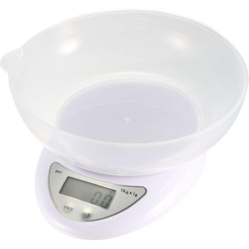 Uxcell Electronic Digital Grams Scale 5kg/1g ABS Kitchen Portable Weighing with Bowl for Measuring a range of Objects