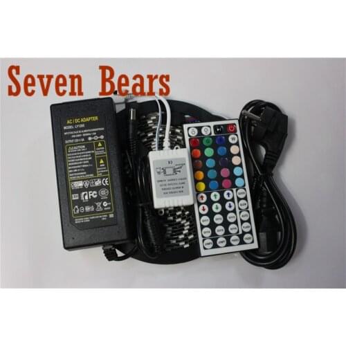 Waterproof IP65 5050 Black PCB LED Strip RGB Black PCB Board with Lights and 44Key controller + 12V 5A Power Source Free Ship