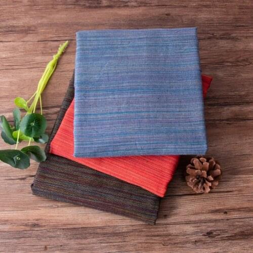 High quality linen cotton fabric High end retro colored stripe tissu cheongsam, dress, coat, trousers, suit patchwork