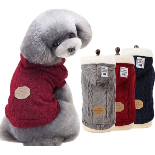 Winter Warm Pet Dog Clothes for Small Dogs Soft Fleece Dog Knitted Sweater Hoodie Chihuahua Coat Jackets Puppy Cat Pets Clothing