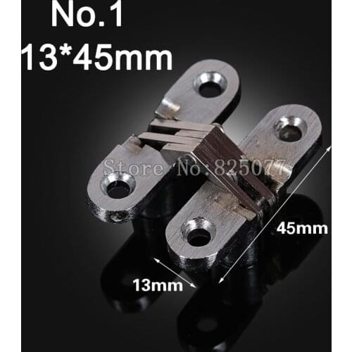1PCS Hidden Hinges Size 13x45mm Bearing 6KG Invisible Concealed Cross Door Hinge Stainless Steel Hinge For Folding Door KF1058