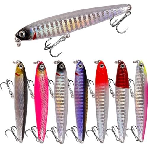 1Pcs Sinking Pencil Fishing Lure Wobblers 8cm 10-14g Bass Artificial Hard Bait Minnow High Quality Jigging Pesca Fishing Tackle