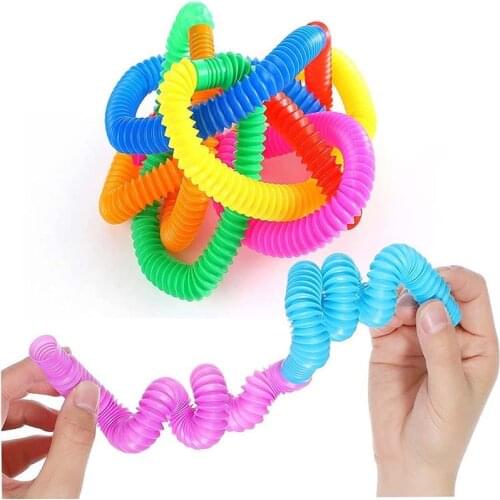 10Pcs Mini Push Pop Sensory Toy Pop Tube Stretching Baby Autism Needs Squishy Stress Reliever Anti-stress Pop Fidget Toys Adults
