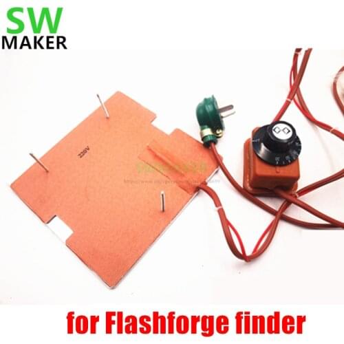 110V 120V 220V 250W silicone heater+aluminum base plate+glass heated bed upgrade kit for Flashforge finder 3D printer