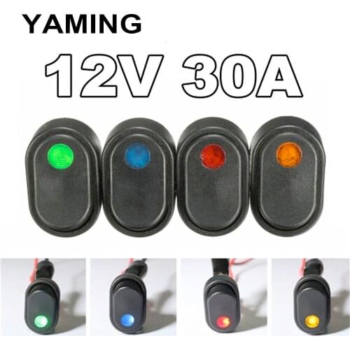 12V 30A Led Light DIY Rocker Toggle Switch SPST ON-OFF For Car Modification Truck Van Boat Push Button 3pins Black