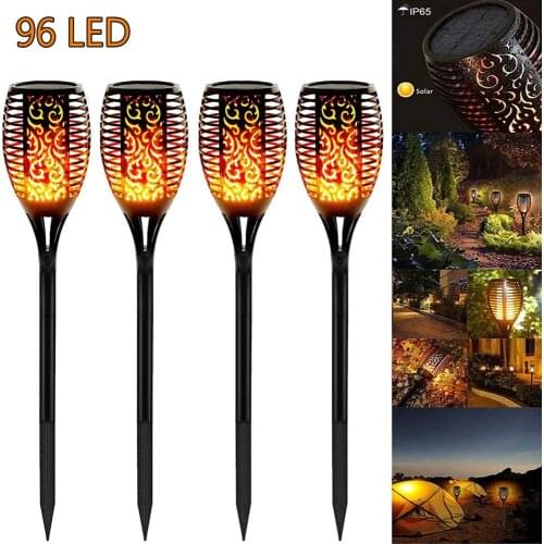 33/96 LED Flame Solar Lamp Outdoor Torch Lights Waterproof Garden Light Flicker Lights for Garden Decoration Automatic On Dusk