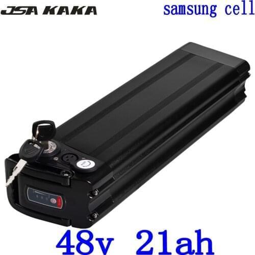 48V 500W 750W 1000W Silver Fish E-Bike Battery 48V 10Ah 13Ah 15Ah 18Ah 20Ah Electric Bicycle Lithium Battery Use samsung Cell