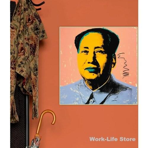 Andy Warhol《Mao Zedong》Pop Art Canvas Oil Painting Artwork Poster Decorative Picture Wall Decor Home Decoration
