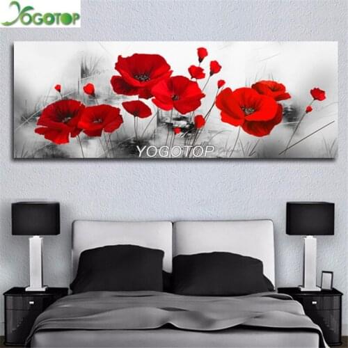Large Red Rose puzzle Diamond Embroidery sale diy daimond painting Square/Round drill mosaic decor home Poppy Flowers YY2751