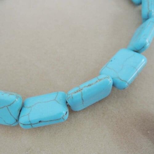 One strands in one lot- 37 cm ,top fashion blue-turquoised stone DIY beads ,13X18 MM rectangle shape ,DIY BEADS