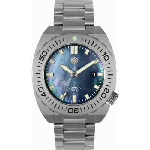 San Martin Men Diver Watch Turtle Mens Automatic Watches Wristwatch Sapphire Diving 500M Waterproof BGW-9 Luminous Steel Bezel