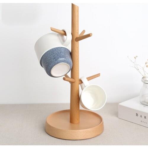 Cup Holder Tree Stylish Wooden Mug Tree for Storage Coffee Tea Cup Store