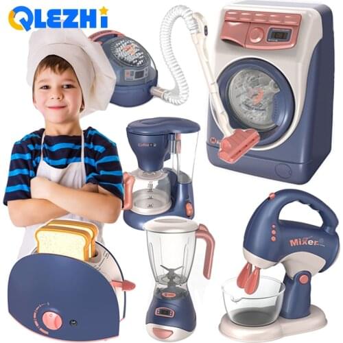 Childrens Kitchen Toy Simulation electric Washing Machine Small Household Appliance Set Children Pretend Toy Boy Girl Gift