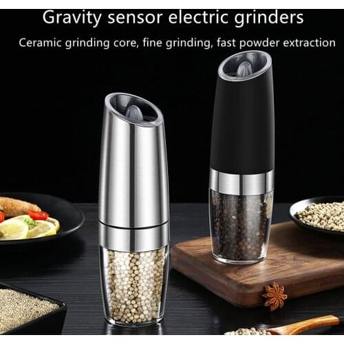 Electric automatic pepper salt grinder LED lamp pepper spice grain grinder porcelain grinder core grinder kitchen tool household