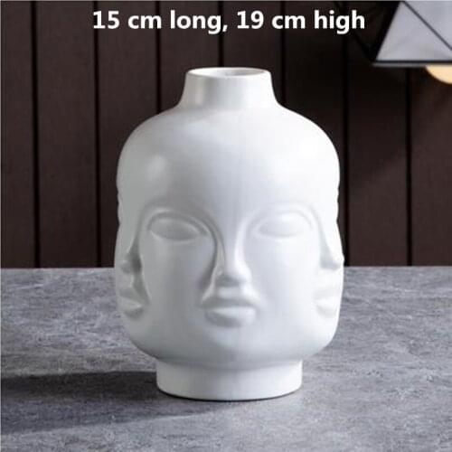 Creative ceramic face vase, American style modern ceramic art, home office restaurant bar desktop decoration gift