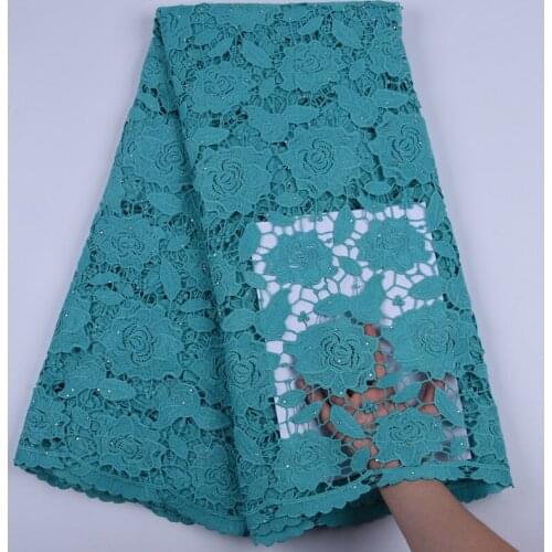 Top Grade Guipure Lace Cord Lace With Stones Nigerian French Cord Lace Fabric Water Solube African Lace Fabric For Wedding A1702