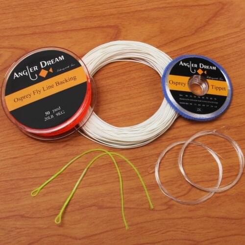 1 2 3 4 5 6 7 8 9 WT Fly Line Combo White Weight Forward Floating Fly Fishing line with Backing Line Leader Tippet Loop