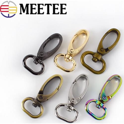 Meetee 16mm Metal Bags Strap Buckles 5/10/20/50pc Swivel Trigger Lobster Clasp Collar Carabiner Snap Hook DIY KeyChain Accessory