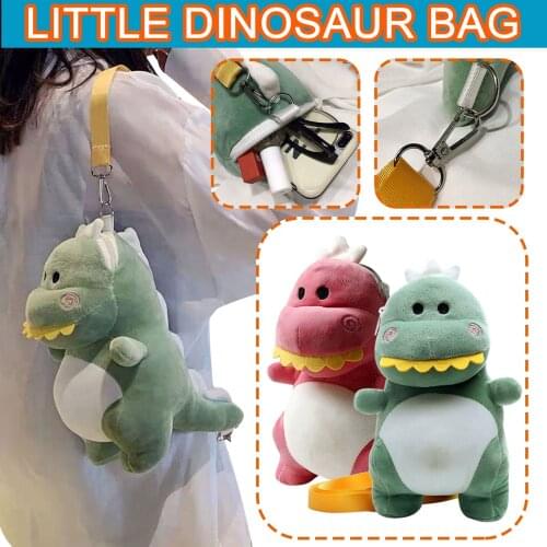 Mini Plush Women Personality Shoulder Crossbody Bag Cute Dinosaur Girl Money Phone Bags Messenger Bag Fashion Kawaii Purse