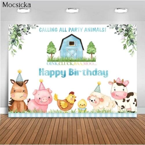 Mocsicka Birthday Party Background Animal Barn Decoration Style Baby Shower Photo Background Photography Studio