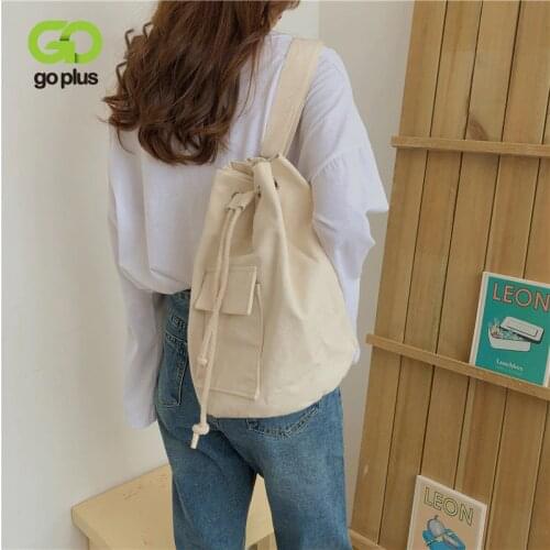 GOPLUS Fashion Drawstring Bag Womens School Bags Big Capacity Canvas String Travel Bag for Women 2020 Multi-use Sports Bag