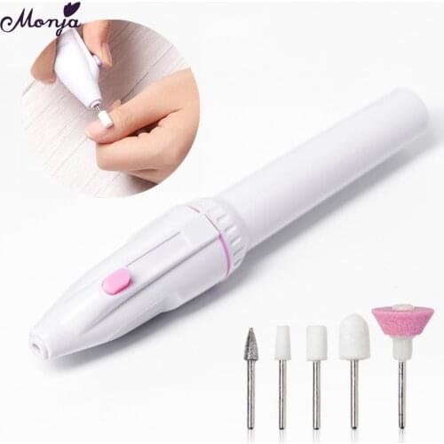 Monja 5 In 1 Portable Electric Nail Art Drill Set Manicure Pedicure Grinding UV Gel Polishing Callus Remover Machine Nail Tool