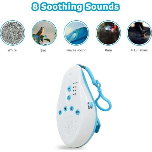 Newest Baby Sleep Soothers Sound Machine White Noise Record Voice Sensor For Home Office Travel Blue