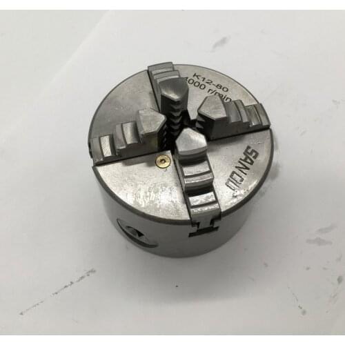 Chuck SANOU K12-80 80mm 3'' 4 Jaw Self Centering Lathe Hardened Reversible Mounting Tool for Drilling Milling woodworking