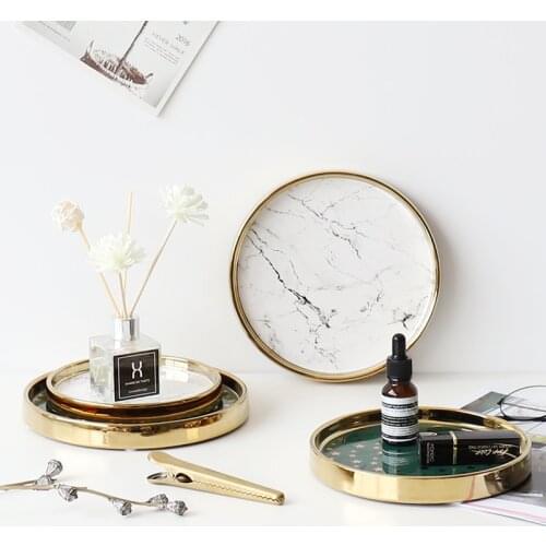 Nordic Luxury Bedroom Ceramic Jewelry Box Storage Tray Scented Candle Tray Creative Living Room Home Decoration Furnishings