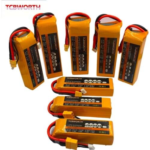 RC LiPo Battery 4S 14.8V 2200 3000 3800 4200 4500 5200 6000mAh 25C 35C 60C Lithium For RC Aircraft Quadrotor Car Drone Airplane