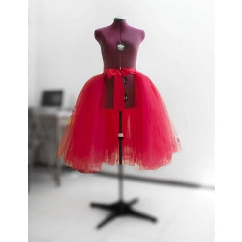 Detachable skirt Red tulle skirt Tutu Overskirt Wedding overlay Full skirt Prom dress Bridesmaids skirt Maxi skirt custom size