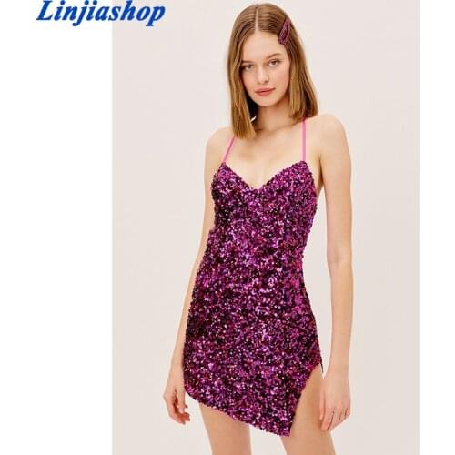 Diamond Sexy Dress Women Night Club Bodycon Red Party Dresses Rhinestone Sparkle Glitter Sleeveless V Neck Mini Vestidos