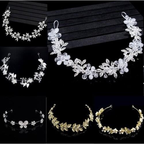 Hair Jewelry Crystal Rhinestone Bride Charm Floral Women Bridal Headband Party Wedding Hair Accessories headdress Gift