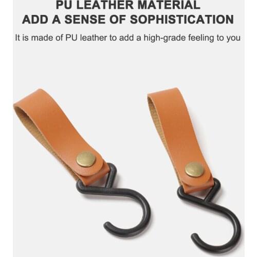 Outdoor PU Leather Hooks S-Shaped Portable Tripod Clothes Storage Rack Hanging Keychain Camping Hiking Hanger Camping Supplies