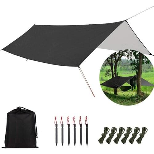 3x3m Waterproof Tarp Tent Shade Ultralight Rain Fly Garden Canopy Sunshade Awning Outdoor Camping Hammock Beach Sun Shelter