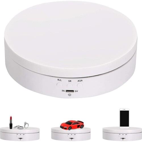 3 Speeds Intelligent Charging Adjustable Speed Electric Turntable 360 Degrees Rotating Display Stand For Jewellery Watch Display
