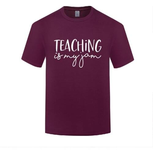 Funny Teaching is My Jam Cotton T Shirt Street Style Men O-Neck Summer Short Sleeve Tshirts