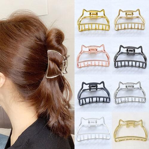 Vintage Metal Hair Claw Cat Ears Hair Clip Hairpin Barrette Retro Vintage Women Girls Hair Styling Tools Hair Accessories Hot