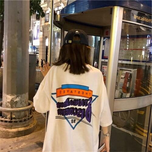 2020 Summer Plus Size Women Tops T Shirt Harajuku Black White Tee Streetwear Korean Style Chemise woman Clothes Ulzzang Shirts