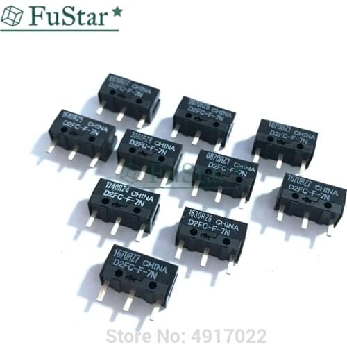10PCS/LOT New 10M Authentic OMRON Mouse Micro Switch D2FC-F-7N Mouse Button Fretting D2FC-E-7N D2FC 3Pin