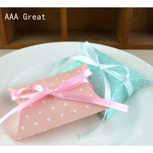 100Pcs/Lot New Gift Boxes Packaging Candy Box Cake Birthday Wedding Box Chocolate Biscuits Christmas Party Decorations Pillow