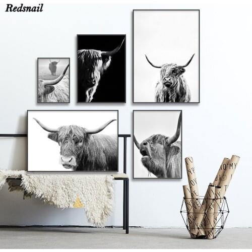 Highland Cow Wall Art Diamonds Embroidery Dutch cow DIY Diamond painting 5D Square/Round Drill mosaic Cattle Nordic Oxen EE907