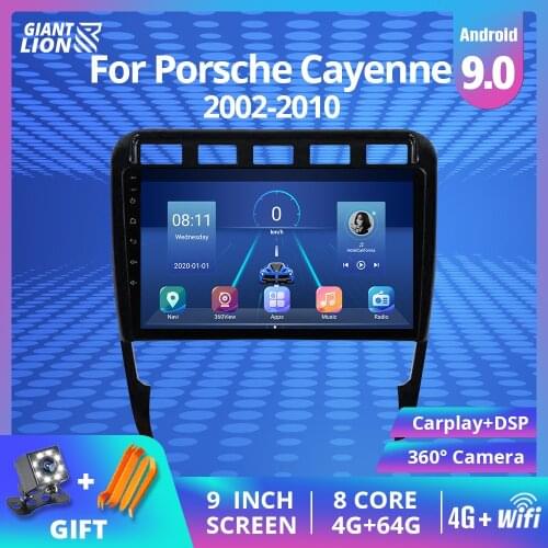 2DIN Android 9.0 Car Radio For Porsche Cayenne 2002-2010 Car Multimedia Video Player GPS Navigation Stereo Bluetooth 2DIN DVD