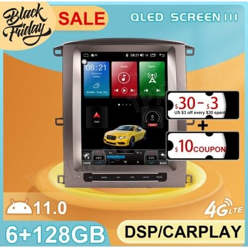 6G+128GB Android 11 Tesla Style for Lexus LC100 2004 2007 GPS Car Navigation Multimedia Video Stereo Player Radio Carplay 2 DIN