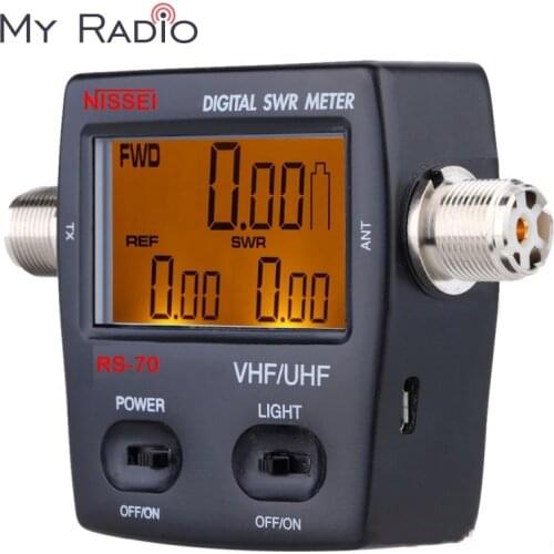 NISSEI RS-70 Digital SWR/Power Meter HF 1.6-60MHz SO239 Connector for Two-way Radio SWR Power Tester